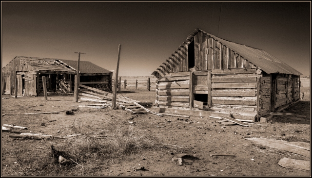 Old homestead cabin and barn.  Click on image to see an enlarged version.